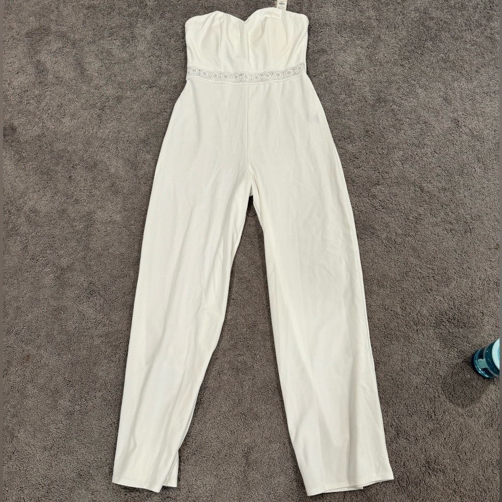 Strapless white romper nwt